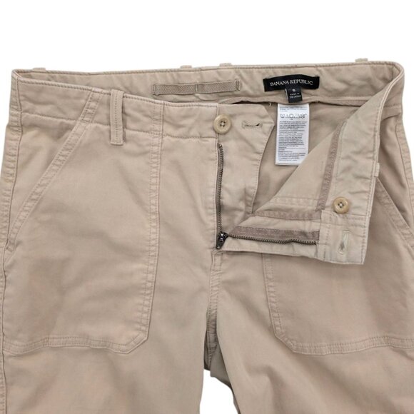 Banana Republic Slim Utility Pants Womens Khaki Flat Front Ankle Zip Size 6 - Picture 5 of 11